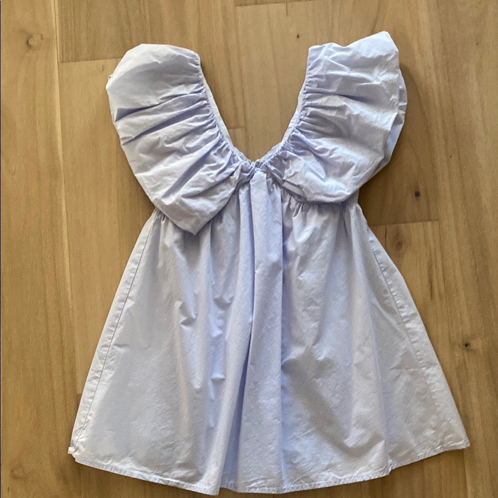 Day + Moon Light Blue Dress with Puff Sleeves
